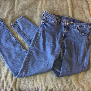Light wash denim low waist jeans
